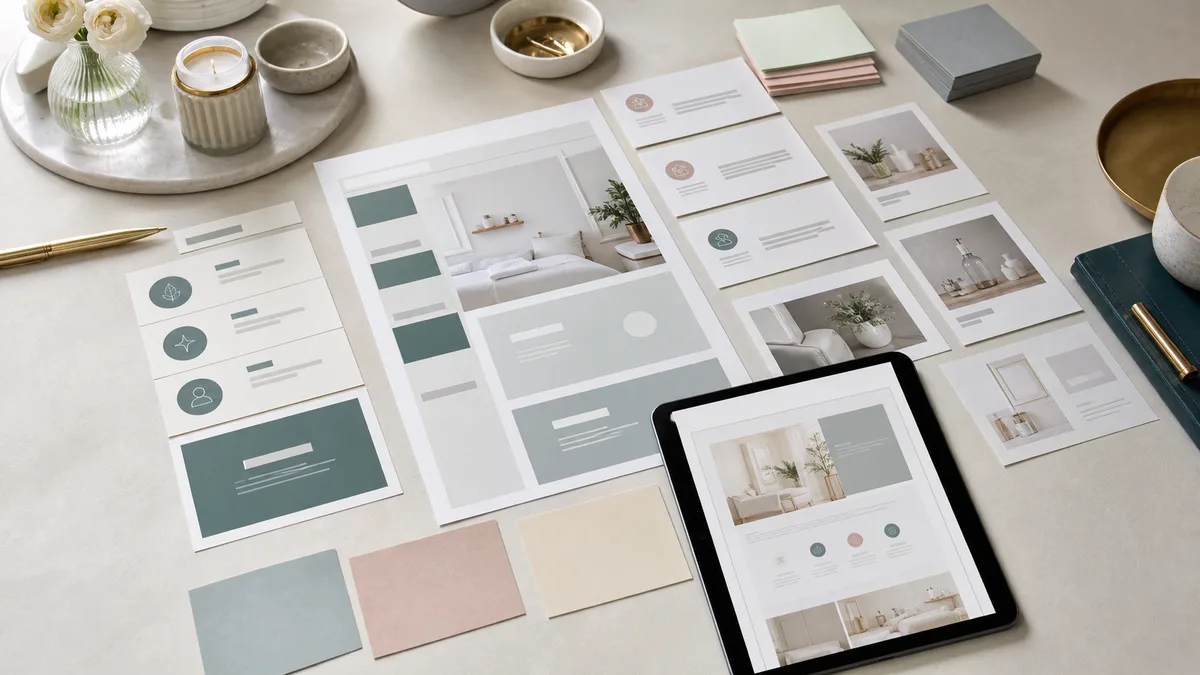 Service page planning materials for aesthetic treatments